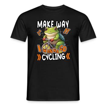 Make Way I Wanna Go Radfahren Lustiger Frosch Design - Männer T-Shirt - Schwarz - Vorne - AI Model Male 178 light (178cm)