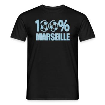 100% Marseille - T-shirt homme - noir - Devant - AI Model Male 178 light (178cm)