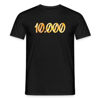 10.000 - Men's T-Shirt - black - Front - AI Model Male 178 light (178cm)