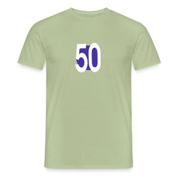 50th birthday - Men's T-Shirt - sage - Front - AI Model Male 178 light (178cm)
