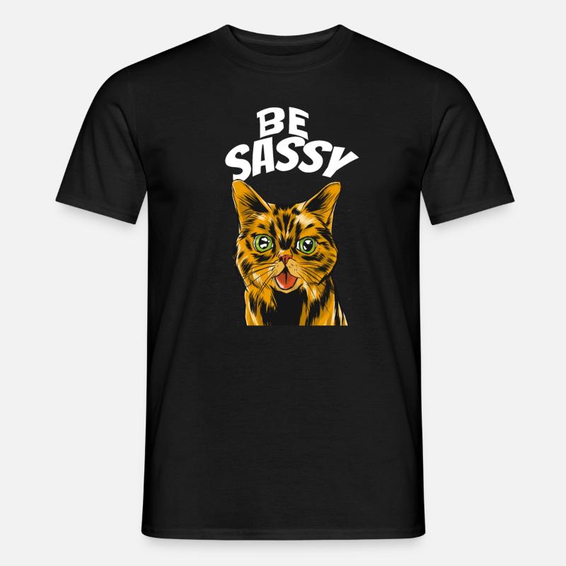 freche katze sei frech - Männer T-Shirt - Schwarz
