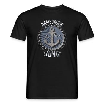 Anchor Hamburger Jung Seemann Gift Idea Moin - Men's T-Shirt - black - Front - AI Model Male 178 light (178cm)