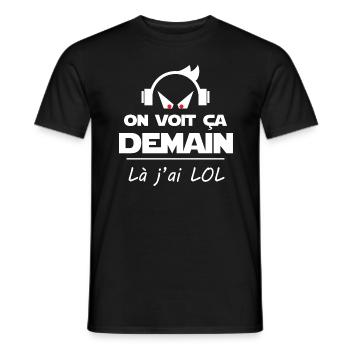 League of legend cadeau drôle lol gamer geek - T-shirt homme - noir - Devant - AI Model Male 178 light (178cm)