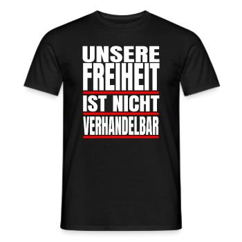 Unsere Freiheit ist nicht verhandelbar Protest - Männer T-Shirt - Schwarz - Vorne - AI Model Male 178 light (178cm)