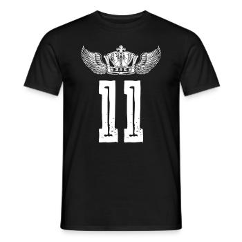 11 Zahl Krone - Männer T-Shirt - Schwarz - Vorne - AI Model Male 178 light (178cm)