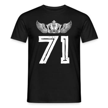 71 Zahl Krone - Männer T-Shirt - Schwarz - Vorne - AI Model Male 178 light (178cm)