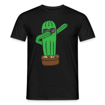 Tupfender Kaktus Sonnenbrille Sukkulente - Männer T-Shirt - Schwarz - Vorne - AI Model Male 178 light (178cm)