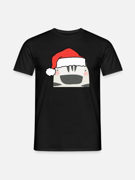 Weihnachten Zebra - Männer T-Shirt - Schwarz