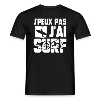 J’peux pas j’ai surf - T-shirt homme - noir - Devant - AI Model Male 178 light (178cm)