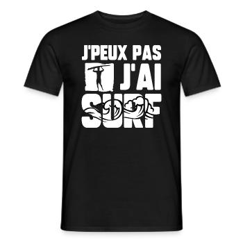 J’peux pas j’ai surf - T-shirt homme - noir - Devant - AI Model Male 178 light (178cm)