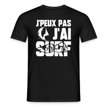 J’peux pas j’ai surf - T-shirt homme - noir - Devant - AI Model Male 178 light (178cm)
