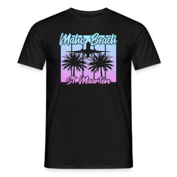 Atterrissages d’avions à Maho Beach - T-shirt homme - noir - Devant - AI Model Male 178 light (178cm)