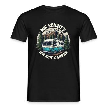 Camping Caravan Campingplatz Urlaub Auszeit Natur - Männer T-Shirt - Schwarz - Vorne - AI Model Male 178 light (178cm)