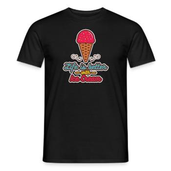 Das Leben ist besser mit Eiscreme - Männer T-Shirt - Schwarz - Vorne - AI Model Male 178 light (178cm)