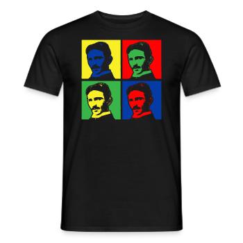 Pop Art Nikola Tesla - T-shirt homme - noir - Devant - AI Model Male 178 light (178cm)