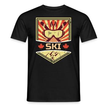 Propagande de ski | Sports d'hiver Vacances d'hiver - T-shirt homme - noir - Devant - AI Model Male 178 light (178cm)
