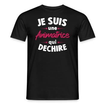 Je suis une Animatrice qui déchire - T-shirt homme - noir - Devant - AI Model Male 178 light (178cm)