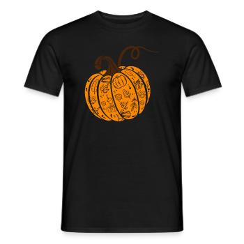 Halloween, Pumpkin, Fall, Thanksgiving - Men's T-Shirt - black - Front - AI Model Male 178 light (178cm)