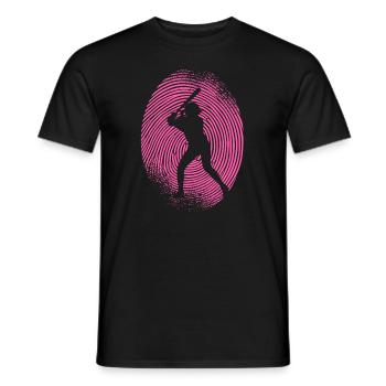 Baseball Baseballer Fingerabdruck Baseballspieleri - Männer T-Shirt - Schwarz - Vorne - AI Model Male 178 light (178cm)