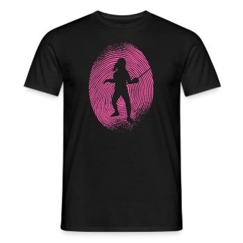 escrimeur empreinte digitale clôture clôture - T-shirt homme - noir - Devant - AI Model Male 178 light (178cm)