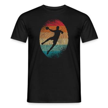 Handballspieler Handballer Fingerabdruck Handball - Männer T-Shirt - Schwarz - Vorne - AI Model Male 178 light (178cm)