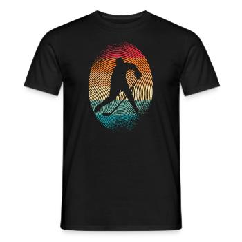 Hockey Player Fingerprint Hockey - Men's T-Shirt - black - Front - AI Model Male 178 light (178cm)