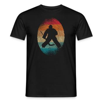 Hockey Goalie Fingerprint Hockey - Men's T-Shirt - black - Front - AI Model Male 178 light (178cm)