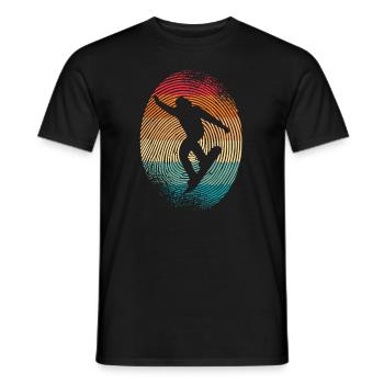 Snowboarder Fingerprint Men's Boys Snowboard - Men's T-Shirt - black - Front - AI Model Male 178 light (178cm)