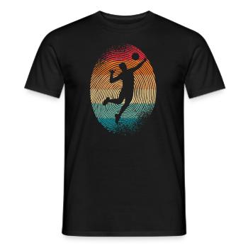 Volleyball Player Fingerprint Boys Volleyball - Men's T-Shirt - black - Front - AI Model Male 178 light (178cm)