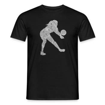 Volleyball Player Fingerprint Volleyball Player - Men's T-Shirt - black - Front - AI Model Male 178 light (178cm)