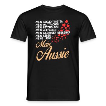 Aussie - Mein - Männer T-Shirt - Schwarz - Vorne - AI Model Male 178 light (178cm)