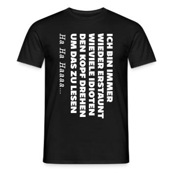 Kopf drehen lesen verarschen lustig spruch gag - Männer T-Shirt - Schwarz - Vorne - AI Model Male 178 light (178cm)