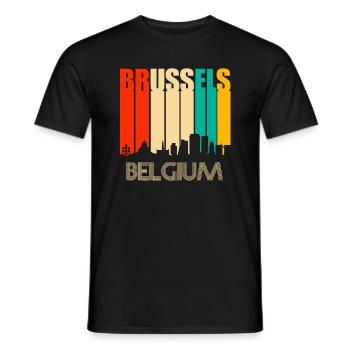 Brussels - Men's T-Shirt - black - Front - AI Model Male 178 light (178cm)