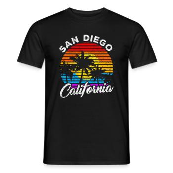 San Diego - Männer T-Shirt - Schwarz - Vorne - AI Model Male 178 light (178cm)