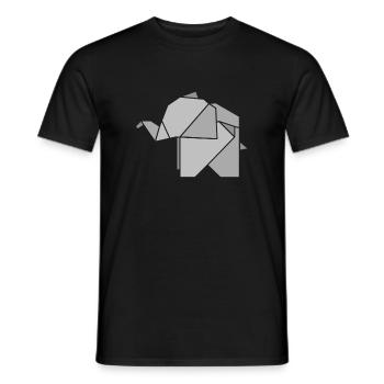 Origami Elefant - Männer T-Shirt - Schwarz - Vorne - AI Model Male 178 light (178cm)