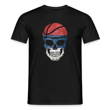 Basket-ball Serbie crâne et os croisés - T-shirt homme - noir - Devant - AI Model Male 178 light (178cm)