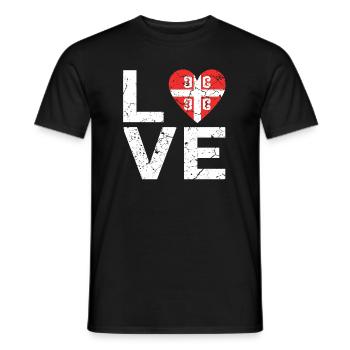 J'adore la Serbie. - T-shirt homme - noir - Devant - AI Model Male 178 light (178cm)