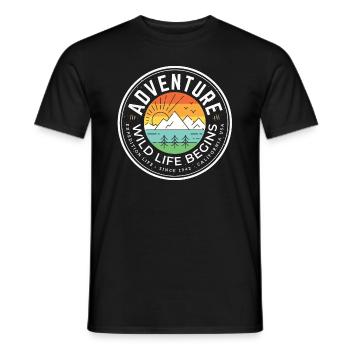 aventure - T-shirt homme - noir - Devant - AI Model Male 178 light (178cm)