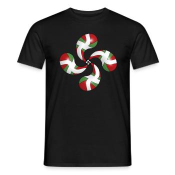 Basque flag and Lauburu - Men's T-Shirt - black - Front - AI Model Male 178 light (178cm)
