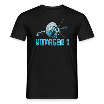 Voyager 1 Space Probe - Men's T-Shirt - black - Front - AI Model Male 178 light (178cm)