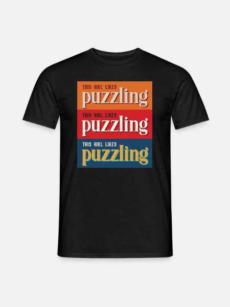 Puzzle Girl Lustiges Zitat Puzzle Hobby Puzzler - Männer T-Shirt - Schwarz