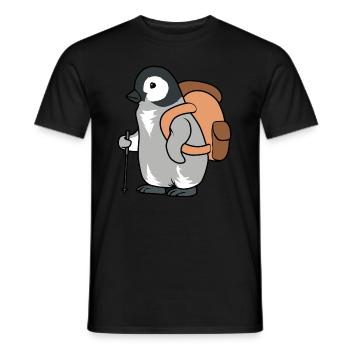 Lustiges Pinguin-Wander-Abenteuer - Männer T-Shirt - Schwarz - Vorne - AI Model Male 178 light (178cm)