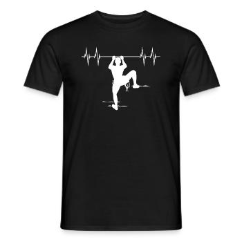 Climbing Heartbeat Line Mountaineering Gift - Men's T-Shirt - black - Front - AI Model Male 178 light (178cm)