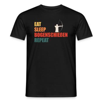 Eat Sleep Bogenschießen Repeat Spruch Geschenk - Männer T-Shirt - Schwarz - Vorne - AI Model Male 178 light (178cm)