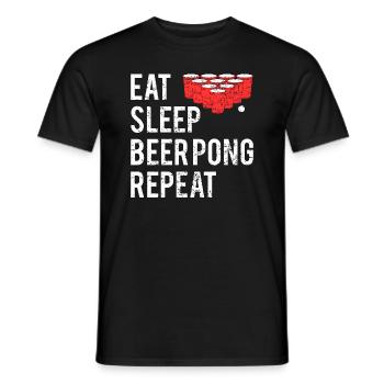 Eat Sleep Beer Pong Repeat Bier Pong Geschenk - Männer T-Shirt - Schwarz - Vorne - AI Model Male 178 light (178cm)