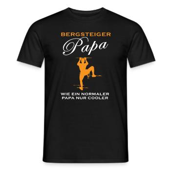 Bergsteiger Papa Spruch Klettern Geschenk Herren - Männer T-Shirt - Schwarz - Vorne - AI Model Male 178 light (178cm)