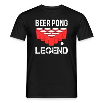 Beer Pong Beer Pong Legend Funny Gift - Men's T-Shirt - black - Front - AI Model Male 178 light (178cm)