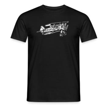 Biplane Airplane Pilot Flight Instructor Gift - Men's T-Shirt - black - Front - AI Model Male 178 light (178cm)