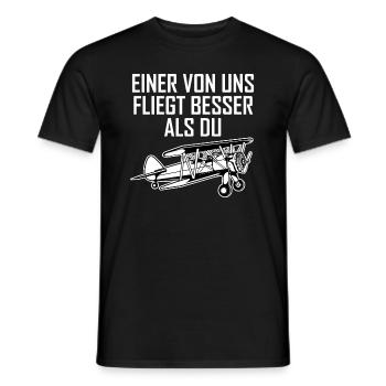 Doppeldecker Flugzeug Pilot Cooler Spruch Geschenk - Männer T-Shirt - Schwarz - Vorne - AI Model Male 178 light (178cm)