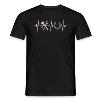 Farrier ECG Ligne Outil Fer à cheval Cadeau - T-shirt homme - noir - Devant - AI Model Male 178 light (178cm)